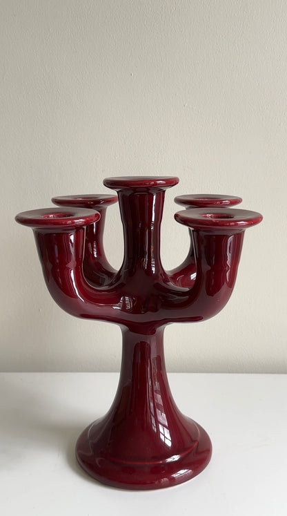 Vintage Five Arm Ceramic Candelabra