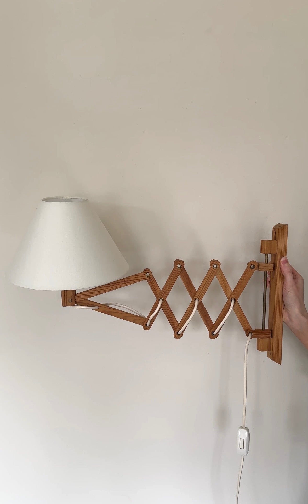 Vintage Pine Swedish Scissor Light