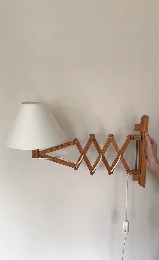 Vintage Pine Swedish Scissor Light