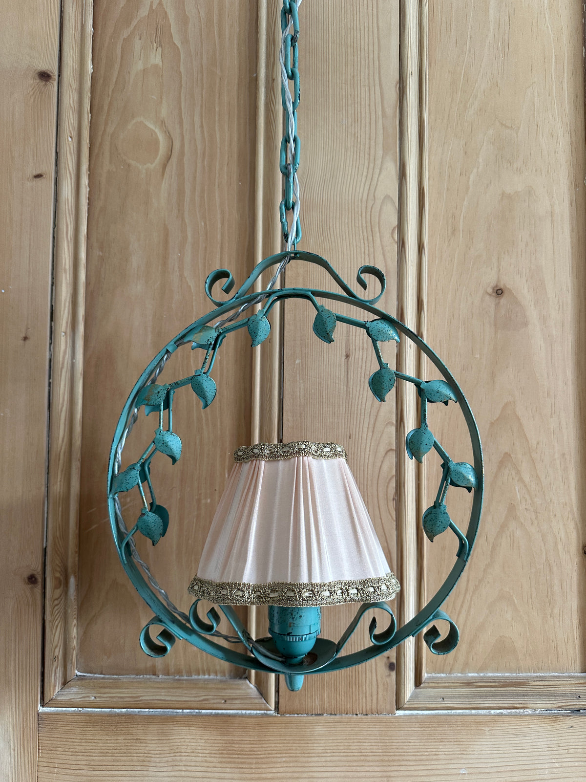 1950s Swedish Vintage Brass Leaf Pendant Light
