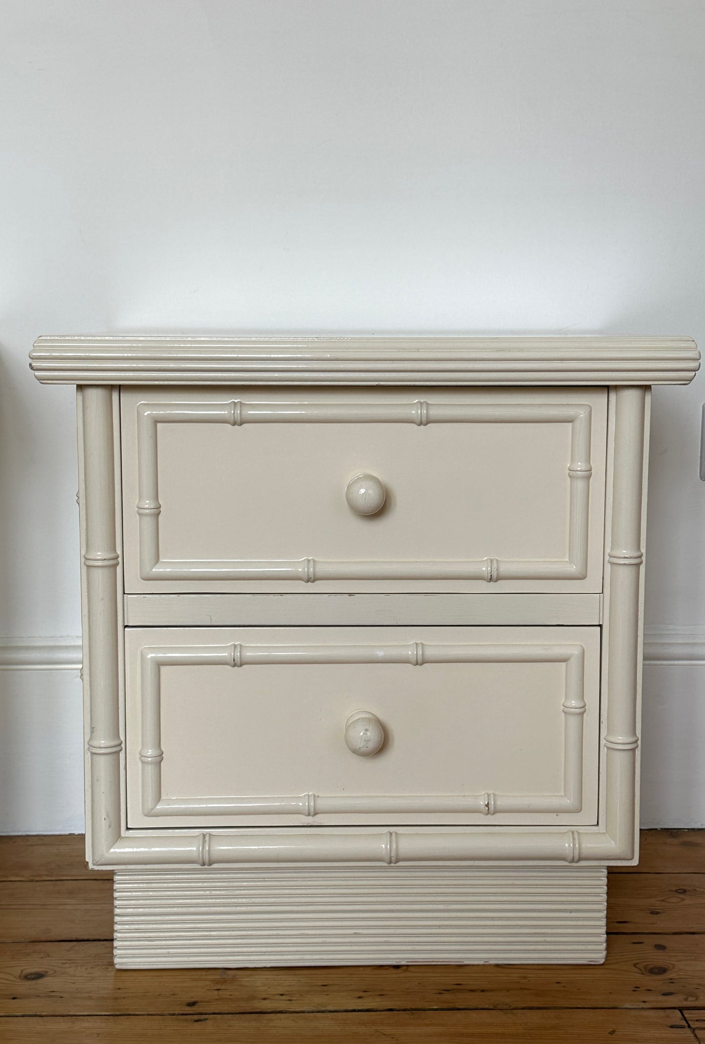 Vintage Faux Bamboo Lacquered Bedsides