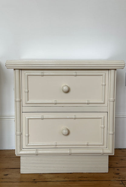 Vintage Faux Bamboo Lacquered Bedsides