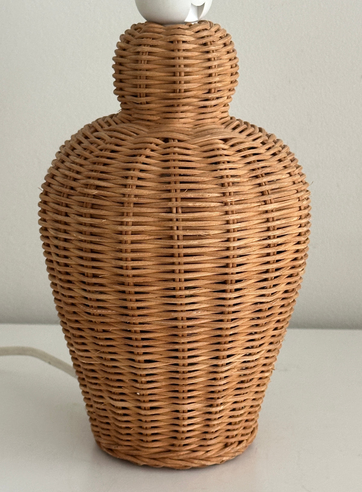 Vintage French Rattan Wicker Lamp