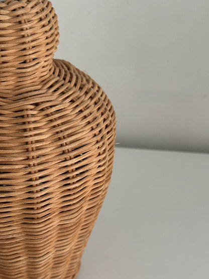 Vintage French Rattan Wicker Lamp