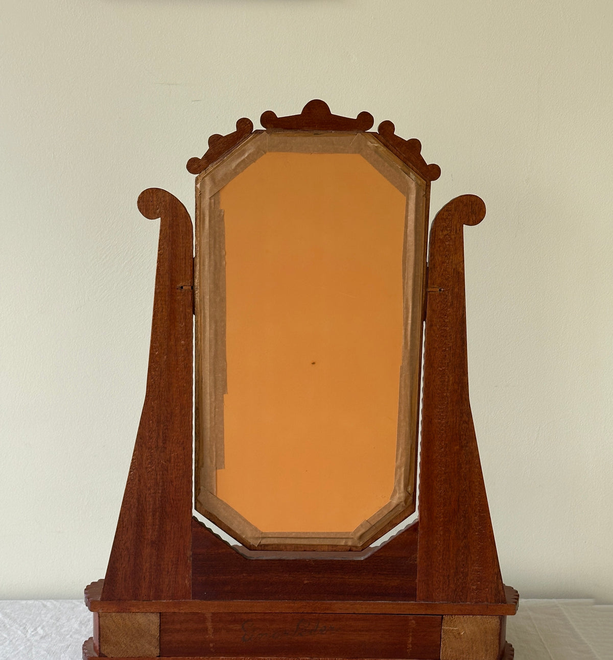 *ON HOLD* Mid Century Swedish Tramp Art Dressing Table Mirror