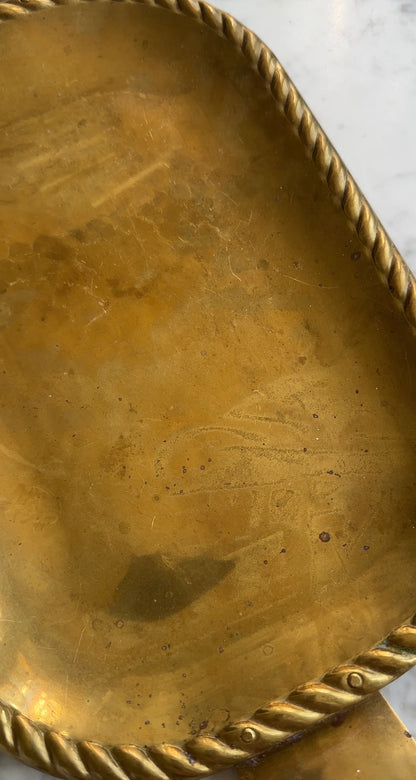 Vintage Brass Rope Detail Tray