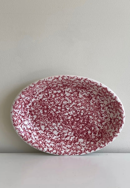 Ceramic Splatterware Oval Serving Dish