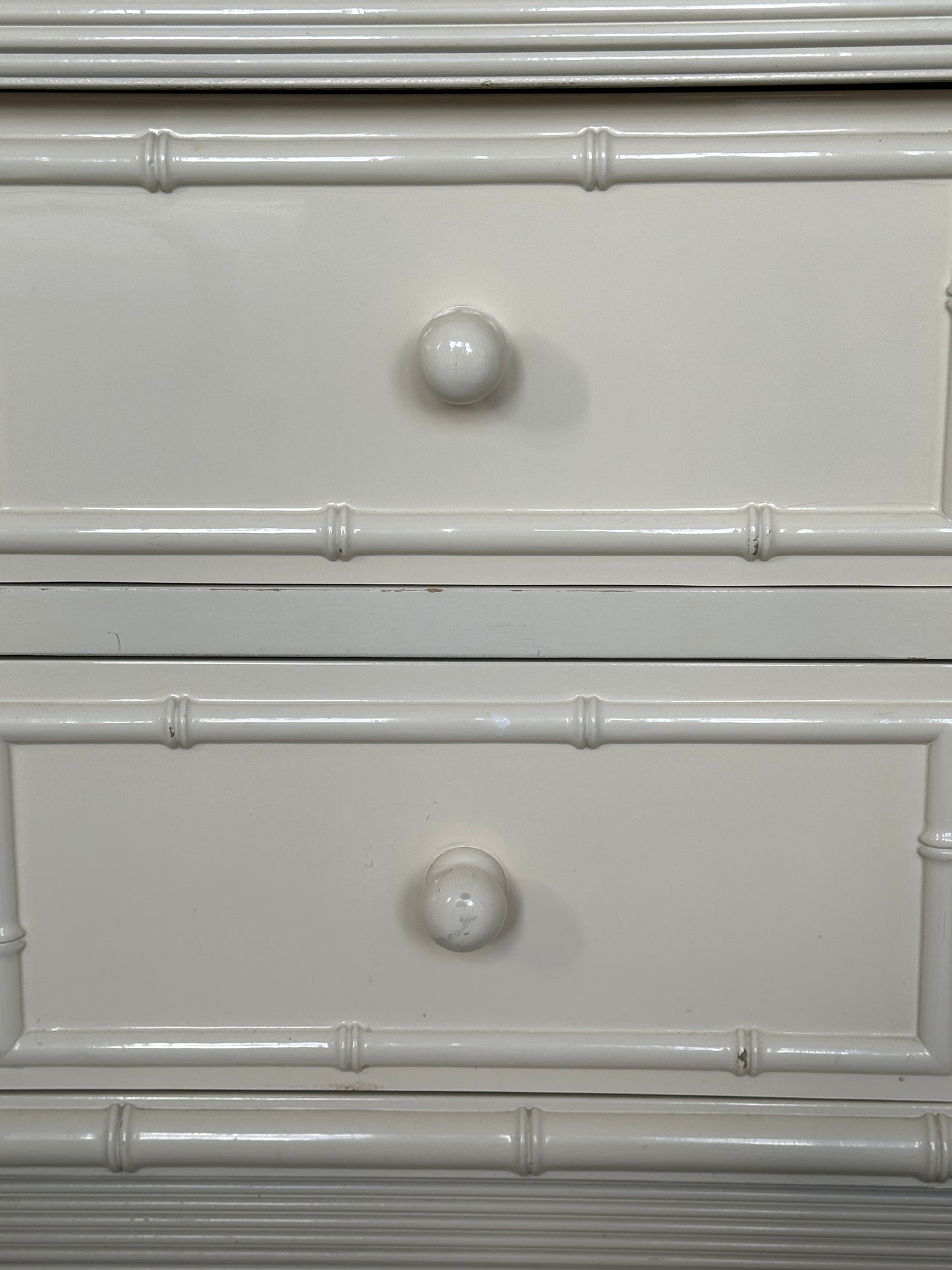 Vintage Faux Bamboo Lacquered Bedsides
