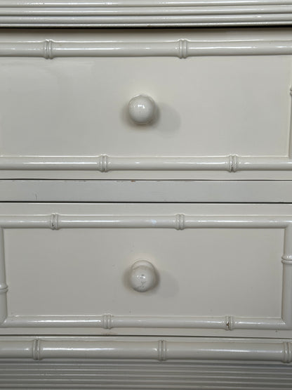 Vintage Faux Bamboo Lacquered Bedsides