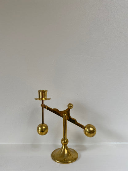 Swedish Brass Lever Candleholder