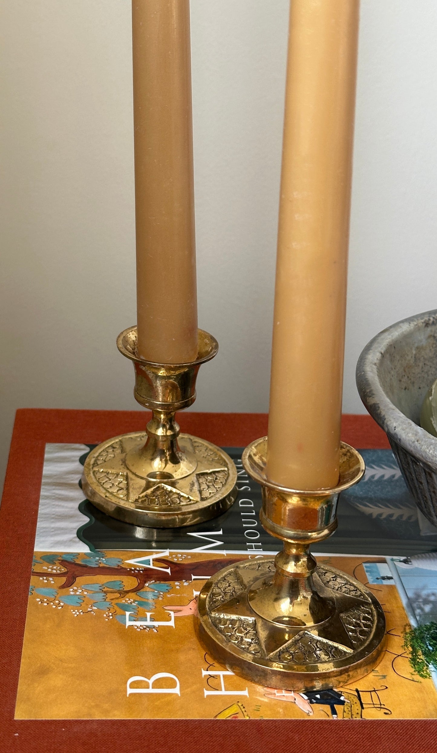Vintage Brass Star/Sun Candleholders