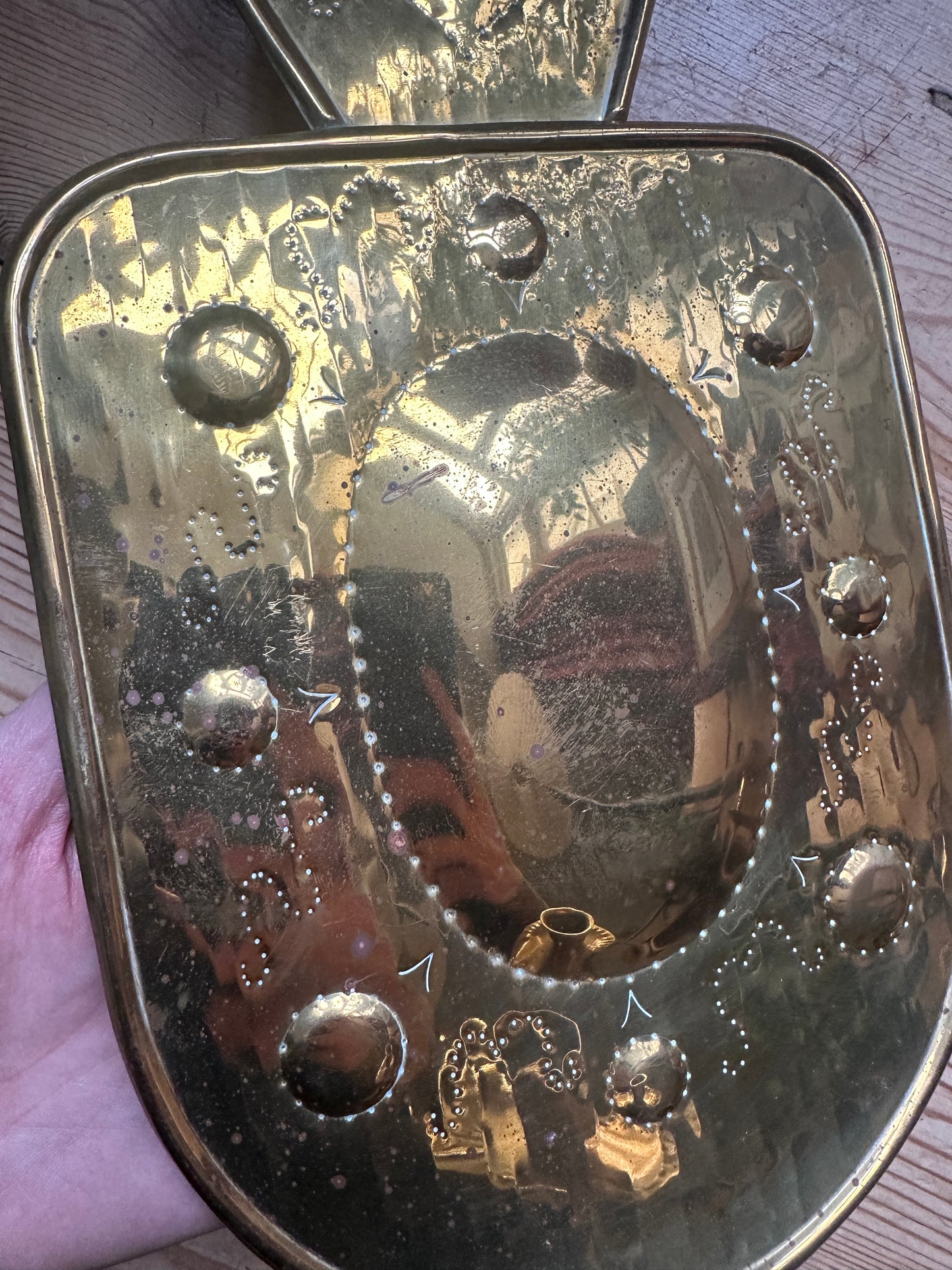 Vintage Swedish Brass Heart Sconces