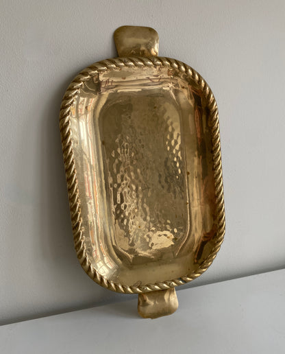 Vintage Brass Rope Detail Tray