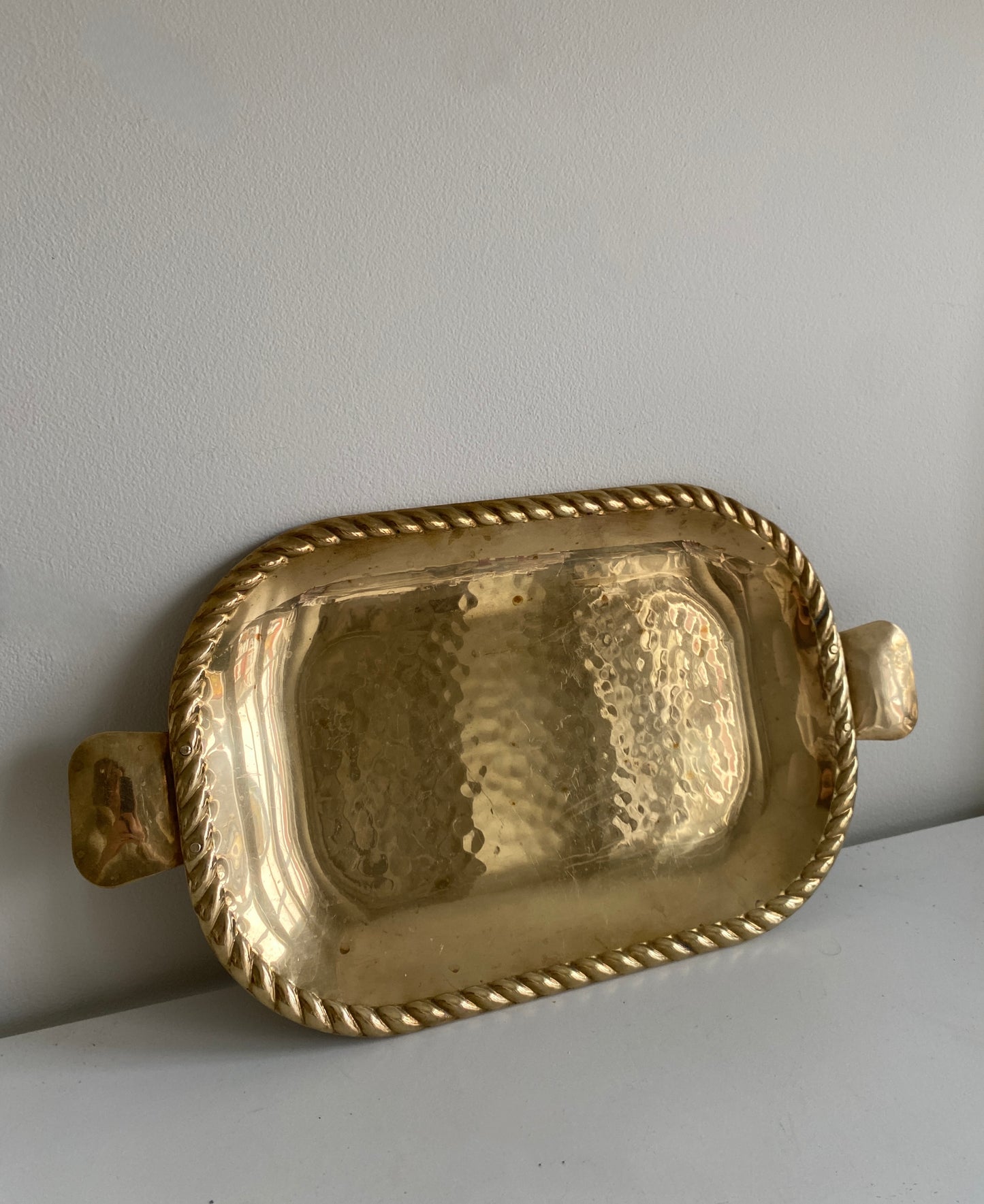 Vintage Brass Rope Detail Tray