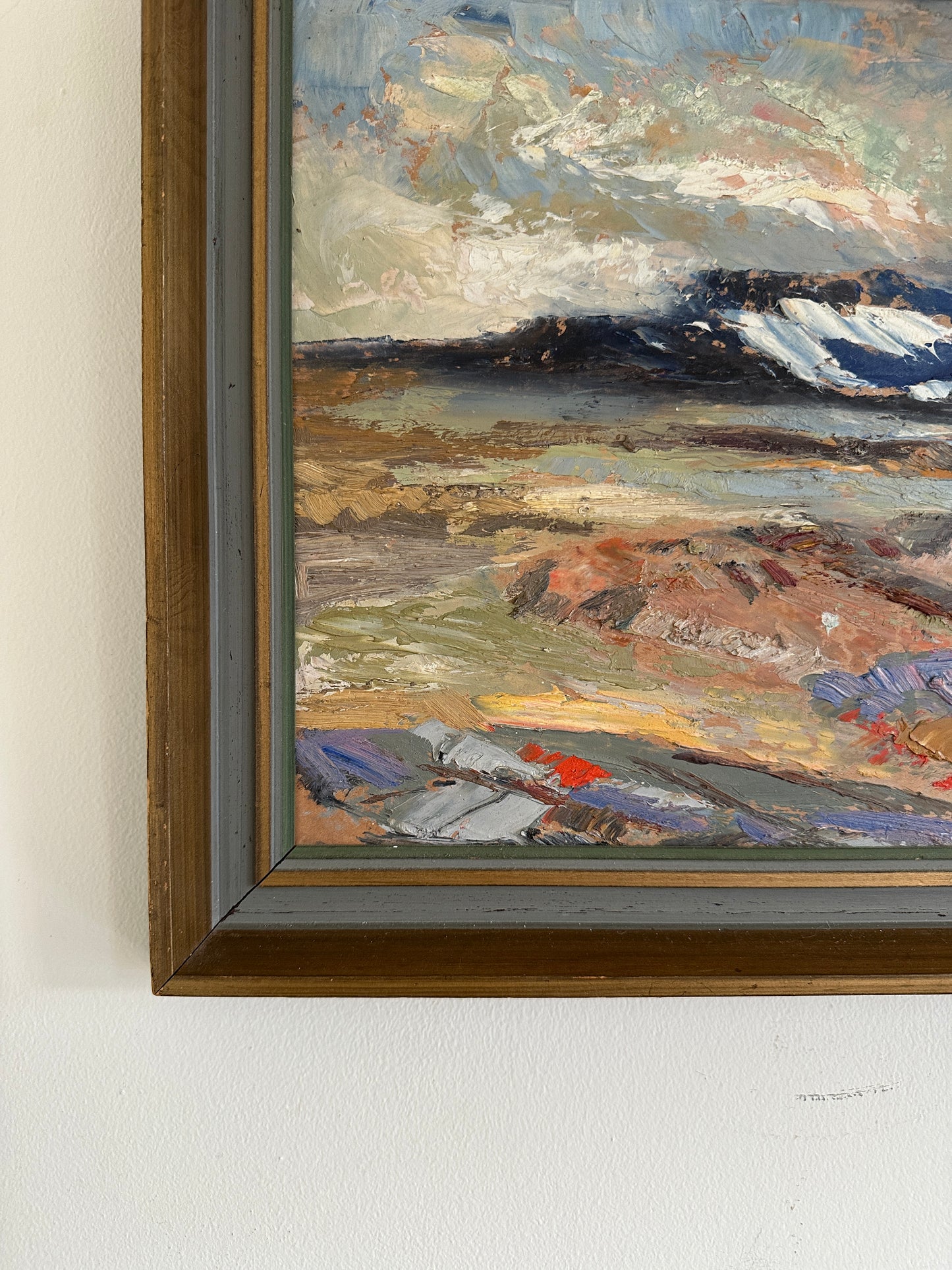 Blue Mountain - Mid-Century Swedish Oil Painting, Signed