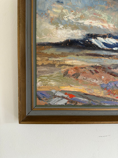 Blue Mountain - Mid-Century Swedish Oil Painting, Signed