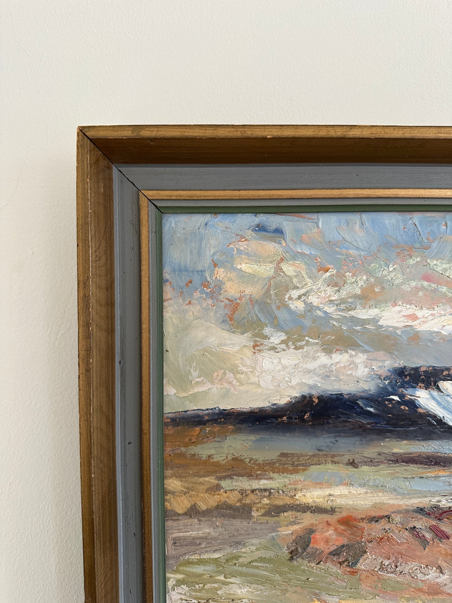 Blue Mountain - Mid-Century Swedish Oil Painting, Signed