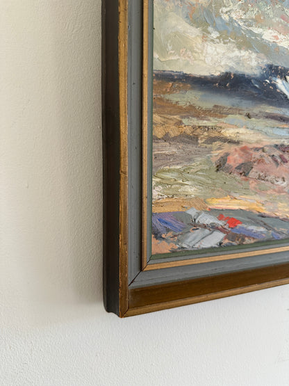 Blue Mountain - Mid-Century Swedish Oil Painting, Signed