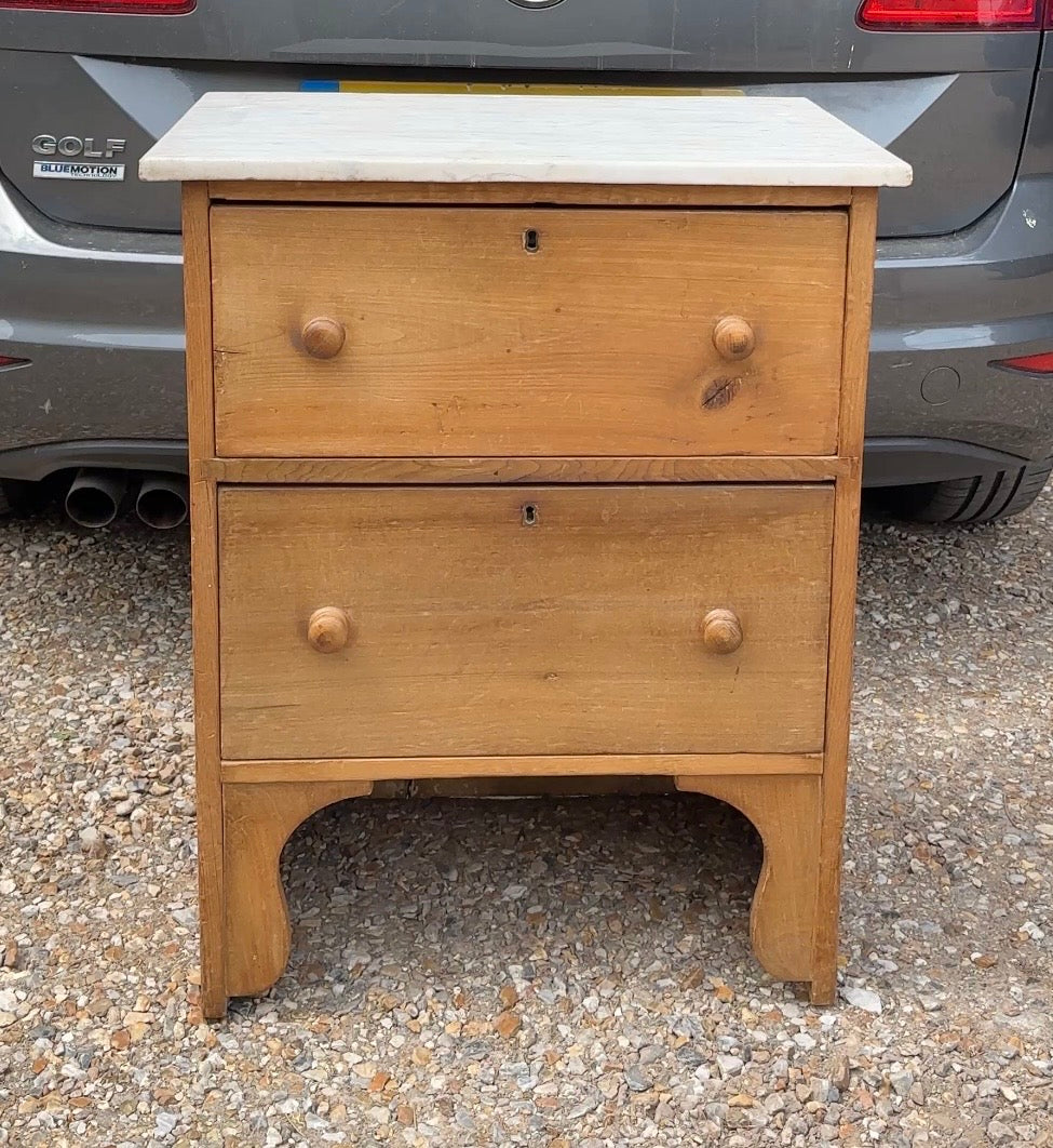 Late Victorian Marble Top Chest