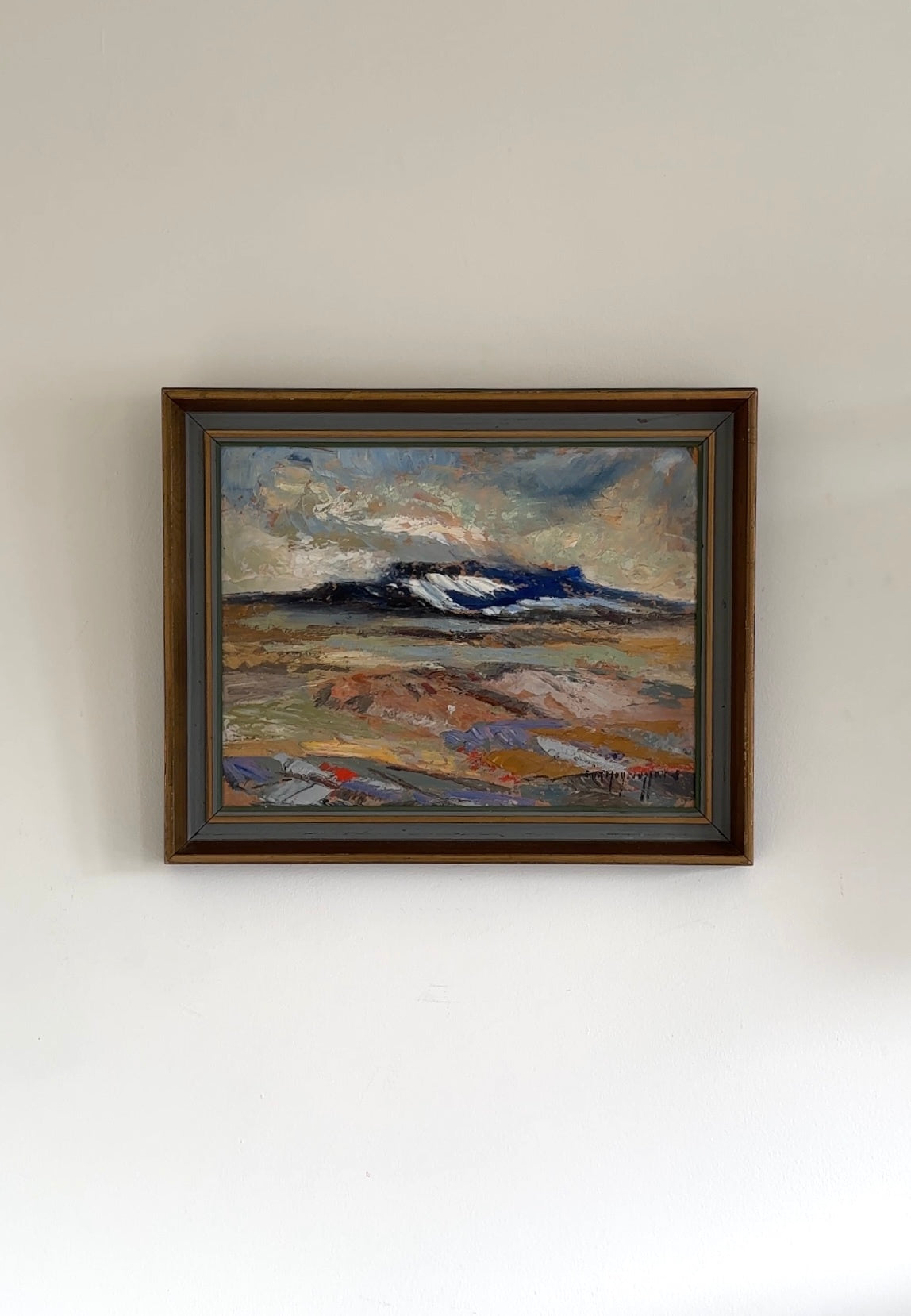 Blue Mountain - Mid-Century Swedish Oil Painting, Signed