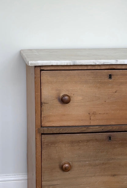 Late Victorian Marble Top Chest